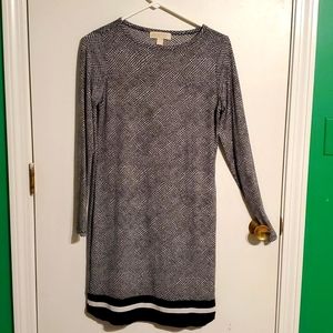 Michael Michael Kors women's S black & white long sleeve mid dress